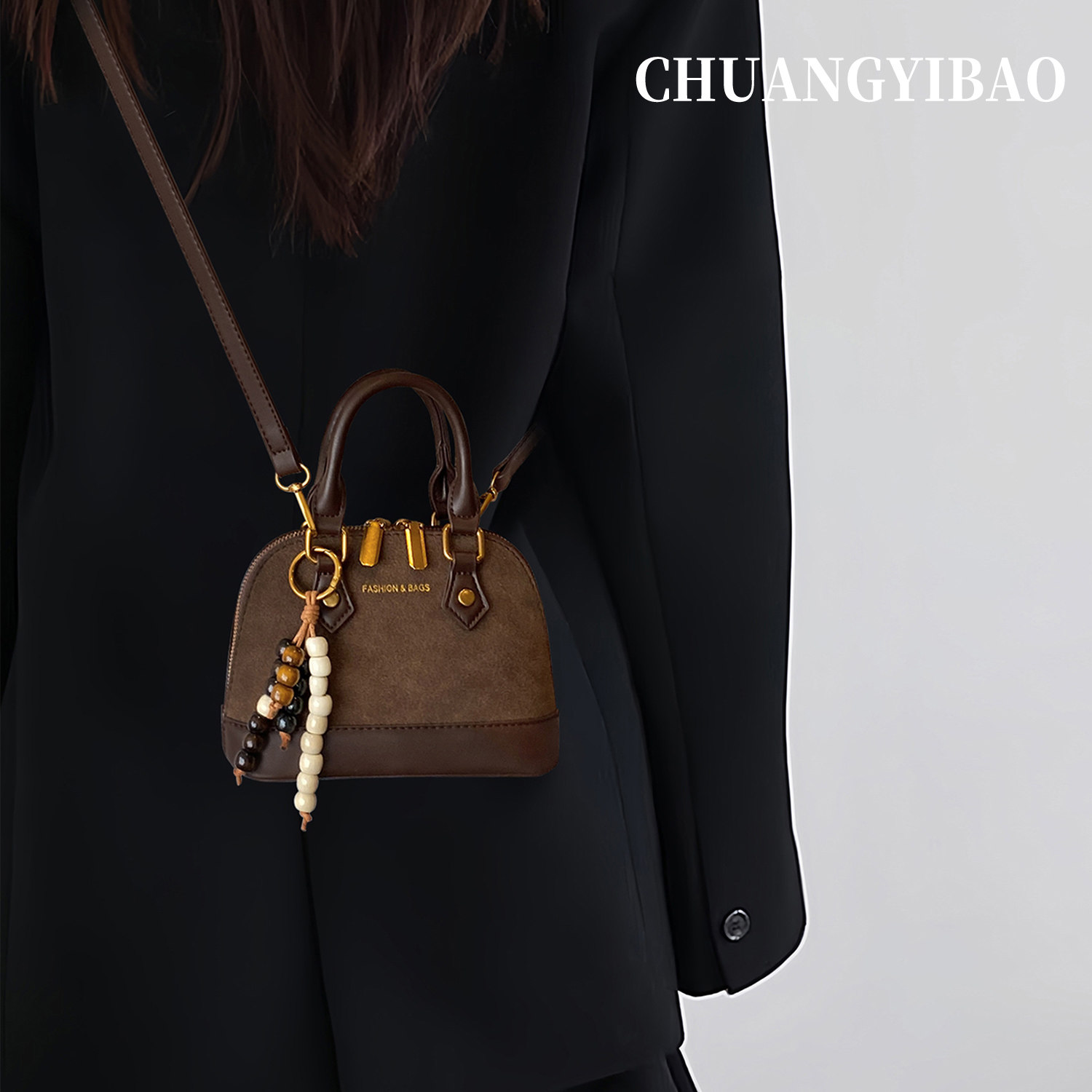 棕色秋冬超火云朵包包女式2025新款轻奢小众高级感斜挎手提小拎包