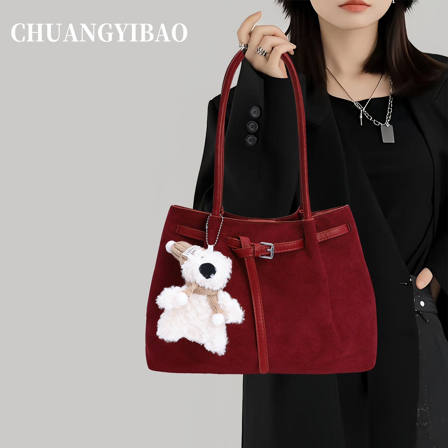 红色腋下托特包包女大容量2025新款高级感通勤手提单肩婚包女新娘,箱包皮具/热销女包/男包,托特包,淘宝优惠券,粉丝福利购,淘宝优惠卷