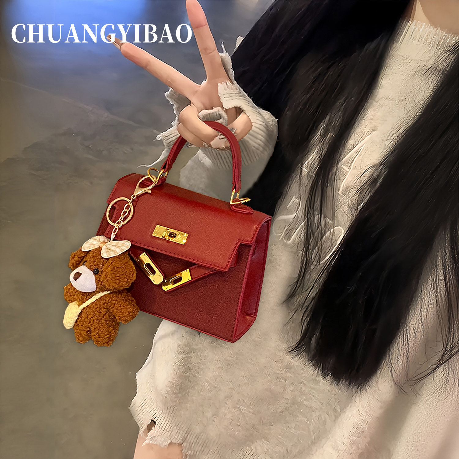 高级感超火轻奢凯莉包包女式2025新款秋冬小众通勤百搭单肩斜挎包,箱包皮具/热销女包/男包,小方包,淘宝优惠券,粉丝福利购,淘宝优惠卷