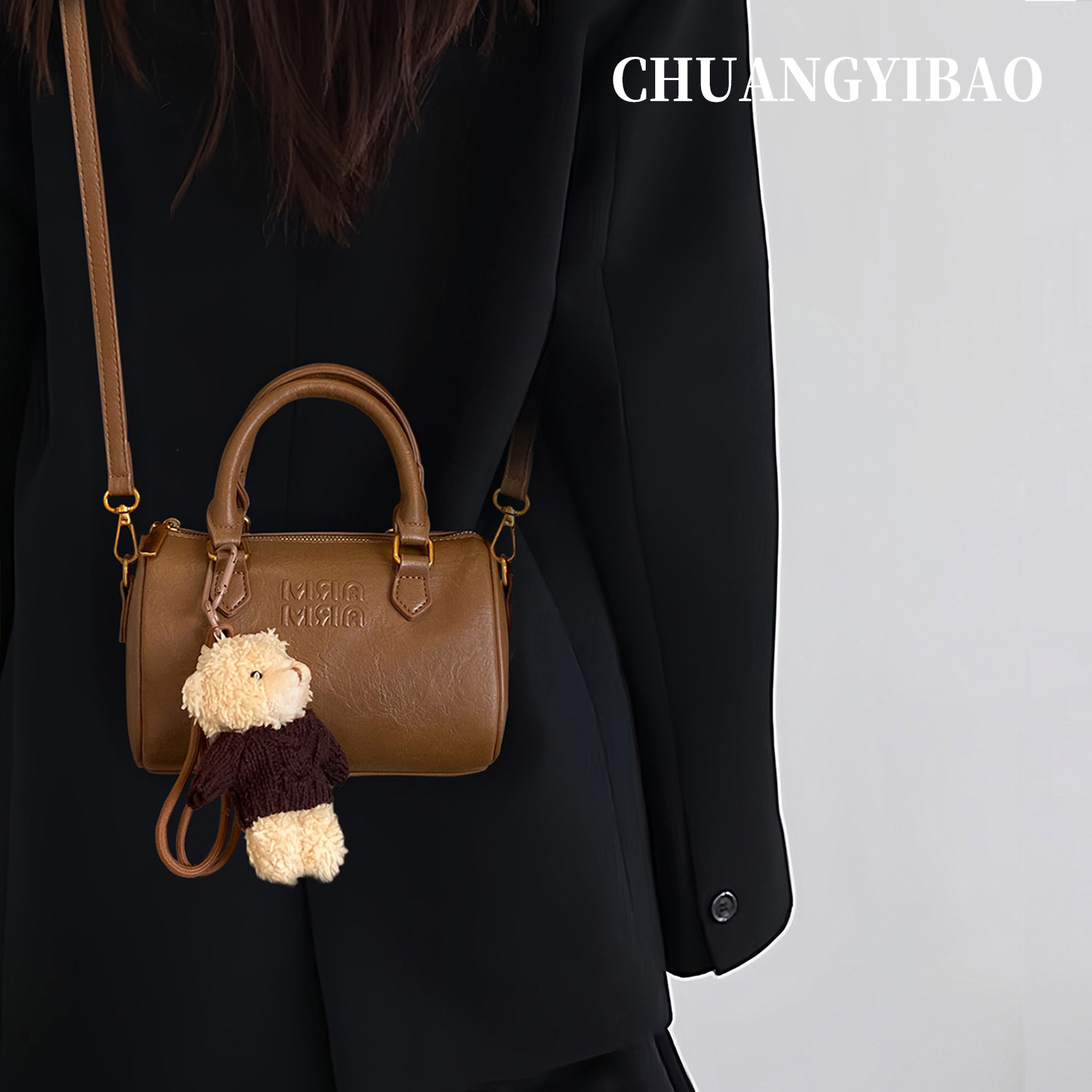 高级感超火圆筒包包女式2025新款潮秋冬轻奢小众百搭波士顿斜挎包,箱包皮具/热销女包/男包,单肩包,淘宝优惠券,粉丝福利购,淘宝优惠卷