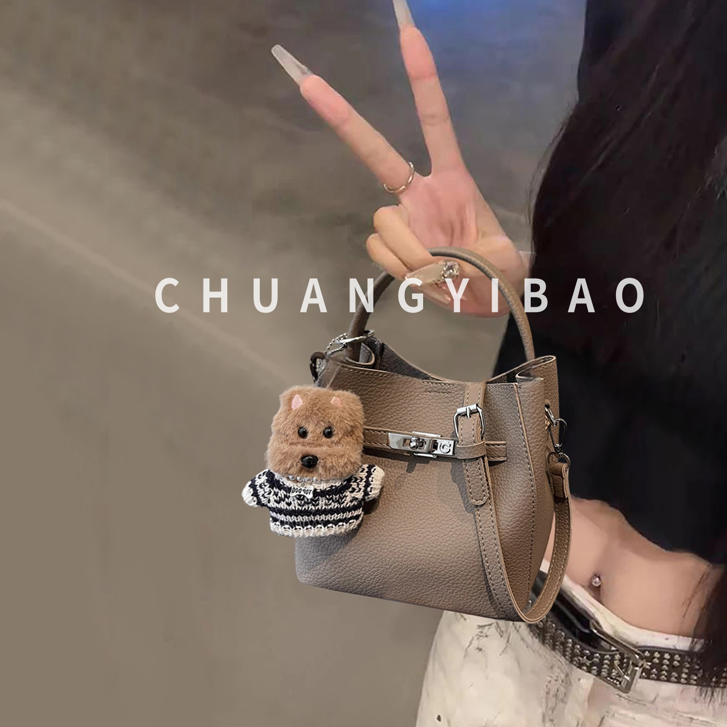 【品牌直营】韩版超火手提水桶包