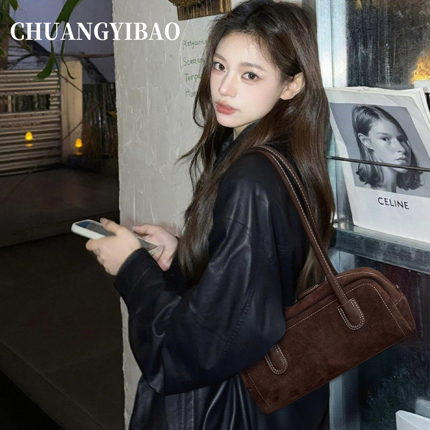 咖色保龄球腋下包包女2025新款秋冬高级感小众通勤百搭单肩手提包,箱包皮具/热销女包/男包,腋下包,淘宝优惠券,粉丝福利购,淘宝优惠卷