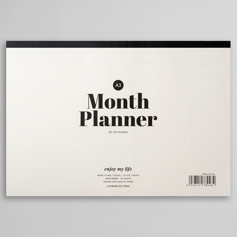 『言本文具』A3大幅月计划拍纸本 大格子更好写 可记24个月 软