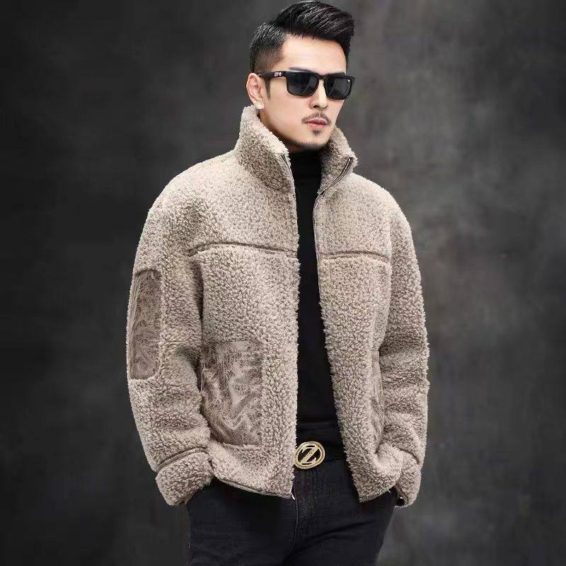 颗粒羊毛双面穿时尚皮草皮毛一体短款夹克羊剪绒保暖大衣男士外套,男装,皮草,淘宝优惠券,粉丝福利购,淘宝优惠卷