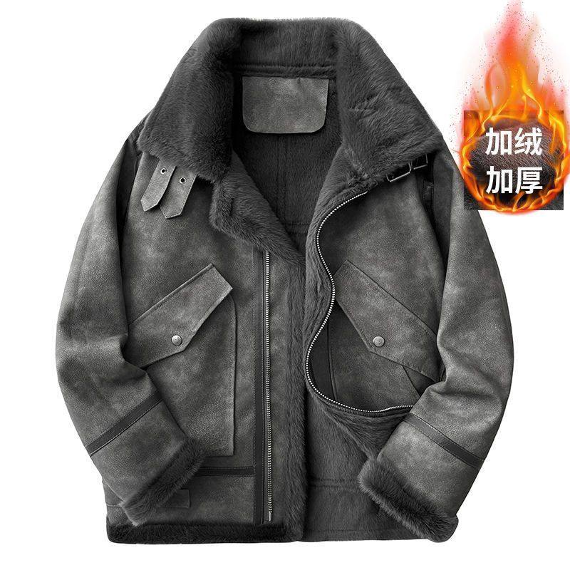 秋冬皮毛一体男外套潮牌麂皮绒加厚保暖夹克男灰色上衣机车服,清洗/食品/商业设备,烫平机/夹烫机/烫衣机,淘宝优惠券,粉丝福利购,淘宝优惠卷
