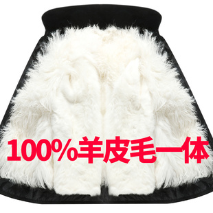 羊毛棉袄男皮毛一体中老年冬季加厚羊皮袄中长款爸爸棉衣棉袄外套