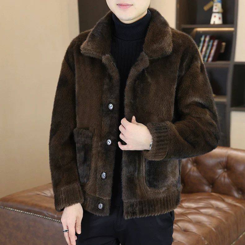 羊羔毛冬季夹克男士外套2024新款皮毛一体双面穿加绒厚大码卫衣貂,女装/女士精品,常规大码外套,淘宝优惠券,粉丝福利购,淘宝优惠卷