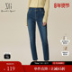 弹力直筒长裤 女 春季 新款 雪歌XJ102019A128高腰水洗牛仔裤 时尚