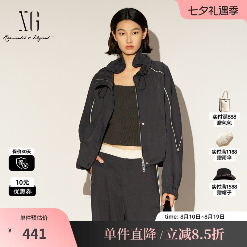 XG/雪歌XL107022A383 运动休闲短外套通勤拉链户外防风美式夹克女