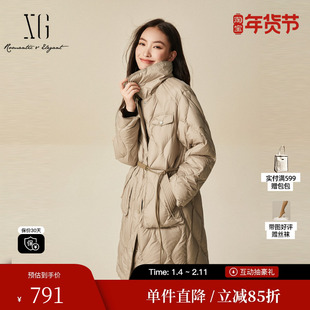 XG/雪歌XJ406070A273鹅绒羽绒服时尚冬季新款中长款加厚外套女装
