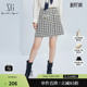 新款 秋季 小香风A字短裙女 雪歌XJ303006B595黑白格纹半身裙时尚