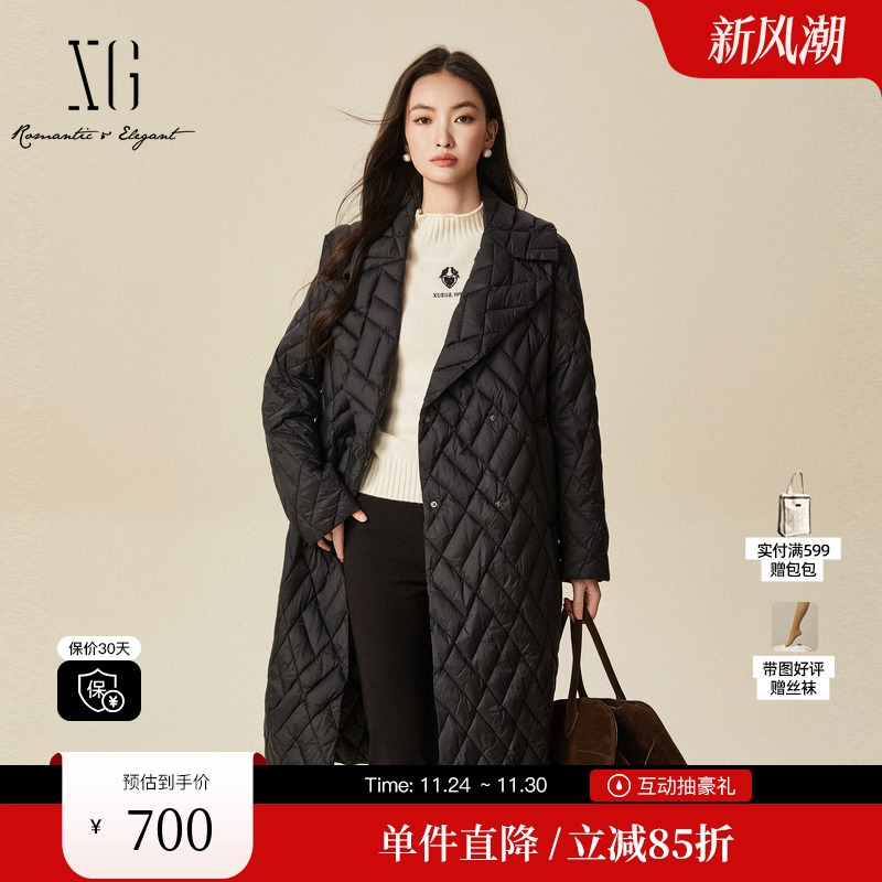 XG/雪歌XJ406063A190白鸭绒羽绒服时尚冬季新款长款保暖外套女装