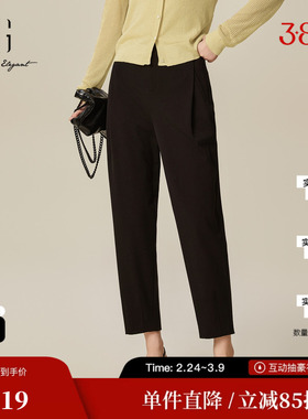 XG/雪歌XJ102002A190黑色休闲裤时尚春季新款宽松显瘦直筒长裤女