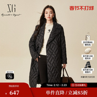 XG/雪歌XJ406063A190白鸭绒羽绒服时尚冬季新款长款保暖外套女装