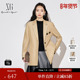 时尚 秋季 新款 XG雪歌XJ307023A309卡其色中长西装 绵羊毛长袖 外套女
