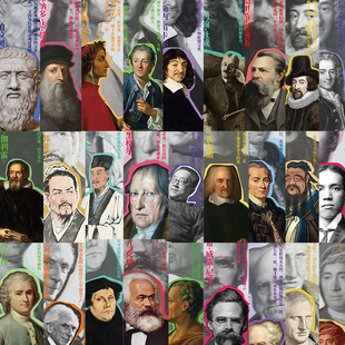 30张哲学家书签涂鸦贴纸笔记本水杯手机电脑DIY防水贴画