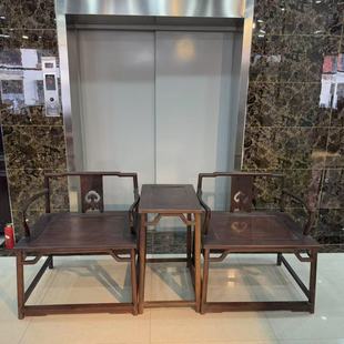 精品中古回流鸡翅木大号禅椅大官帽椅禅意靠背椅圈椅中式茶椅红木