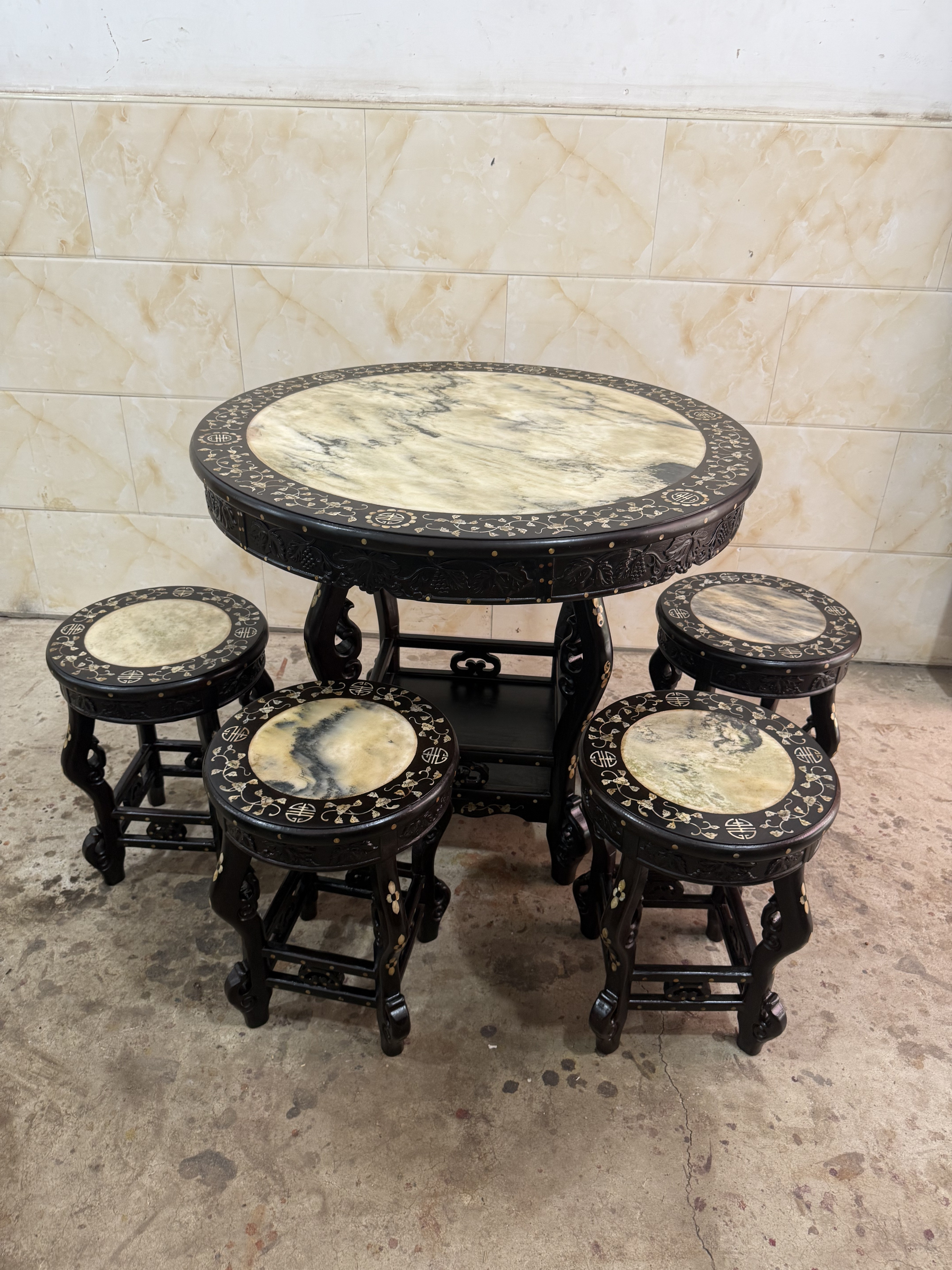 红木黑檀木五彩贝壳天然理石花纹回流红木古懂餐桌红木大理石餐桌,住宅家具,适老餐桌,淘宝优惠券,粉丝福利购,淘宝优惠卷