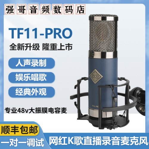 EXD TF11电容麦克风 专业48V大振膜话筒直播唱歌录音制作设备套装
