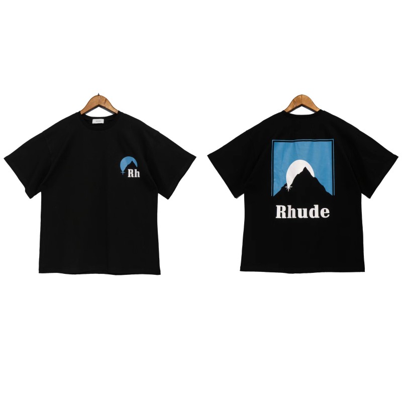 thumbnail for American Style Niche style Trendy Rhude Stylish Short Sleeve Men and Women Couple Fog High Street Loose T-Shirt Spring and Summer Half Sleeve