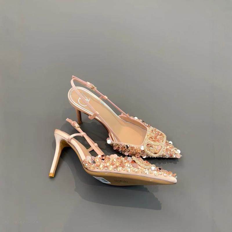 高跟鞋辣妹名媛手缝亮片