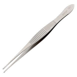 施强眼用镊直弯头10cm带齿眼科小镊子做双眼皮手术工具组织有钩镊