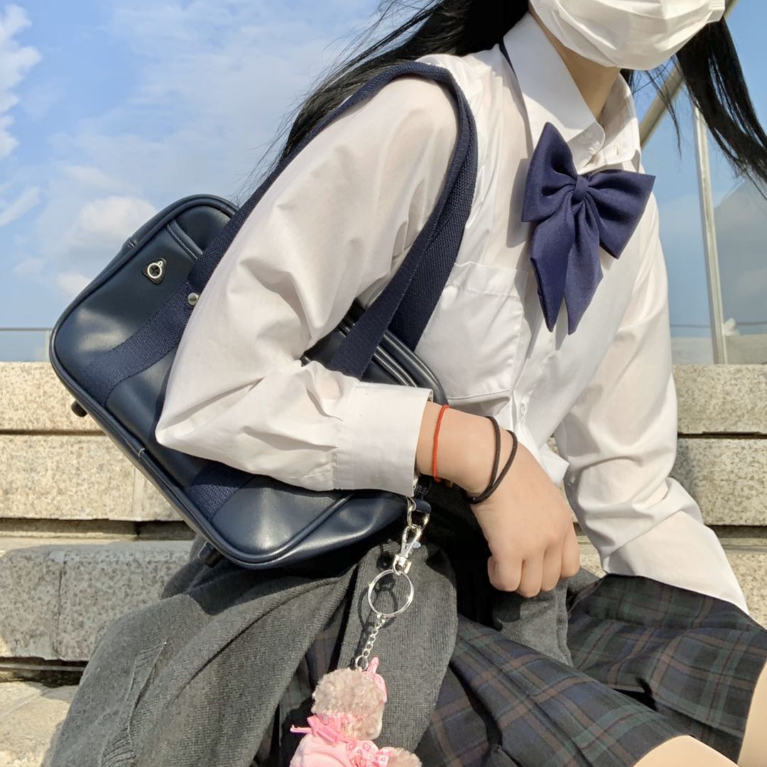 兔仔叽日式jk制服包 pu双色包_虎窝淘