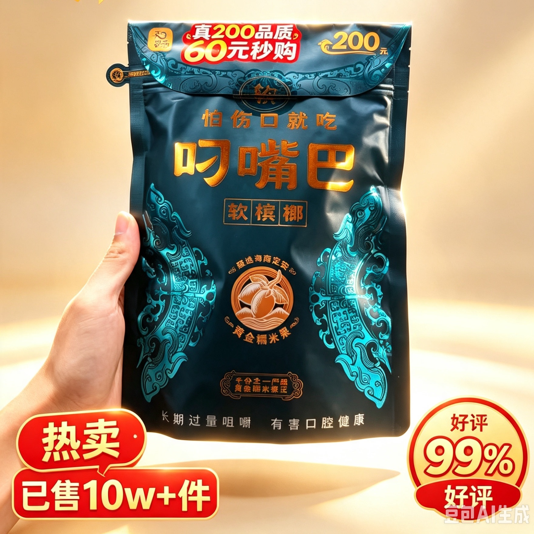 叼嘴巴软槟榔湖南特产正宗200正装无奖新鲜日期原包批发