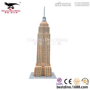 源头厂家建筑物玻璃钢微缩景观帝国大厦模型蛇年新春美陈引流摆件