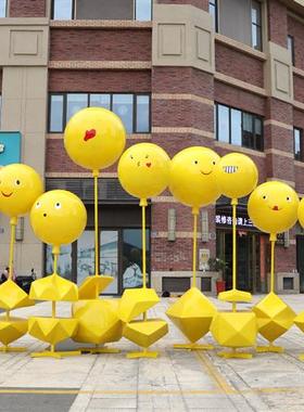 玻璃钢户外大型几何气球雕塑商场广场售楼处步行街仿真棒棒糖摆件