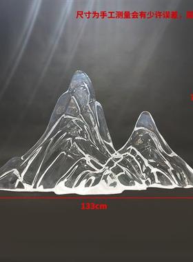 透明假山形树脂雕塑现代办公室酒店客厅家居软装饰工艺品装置摆件