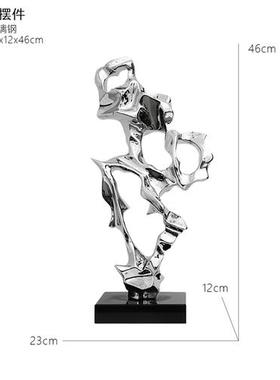 新中式假山轻奢酒店售楼处雕塑艺术品简约现代抽象透明树脂桌摆件