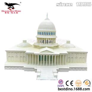 新款微缩景观模型著名白宫微模型适用于商场主题景区美陈引流