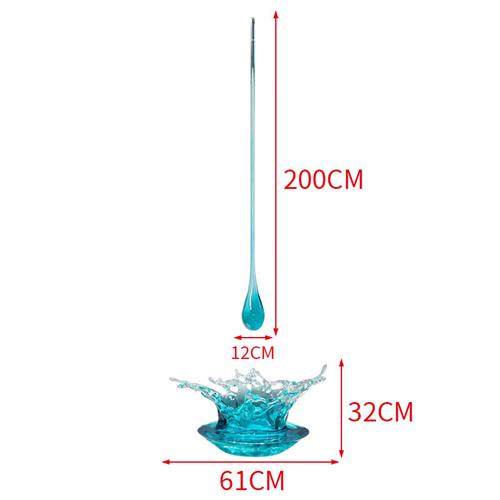 现代酒店大堂别墅客厅透明水滴浪花雕塑吊饰树脂水花摆件软装饰品