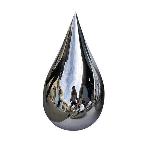 不锈钢镜面水滴水盘雕塑摆件水池酒店户外城市景观落地装置小品