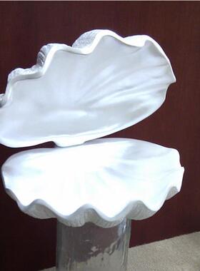 玻璃钢海洋主题雕塑工艺品仿真大贝壳扇贝模型公园景观装饰品摆件