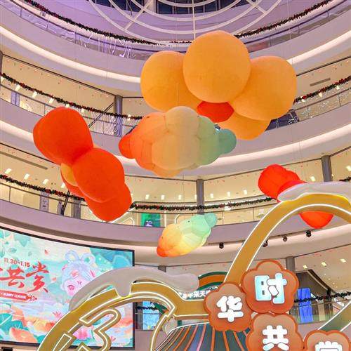 定制发光户外充气植物花朵气模定做大型商场美陈仿真向日葵感应花