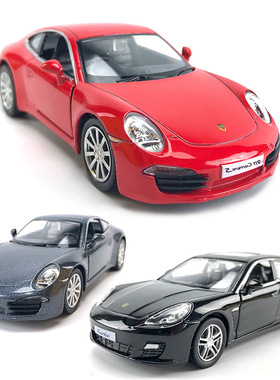 黑红色合金保时捷911帕拉梅拉918车模型摆件回力小汽车轿跑车玩具