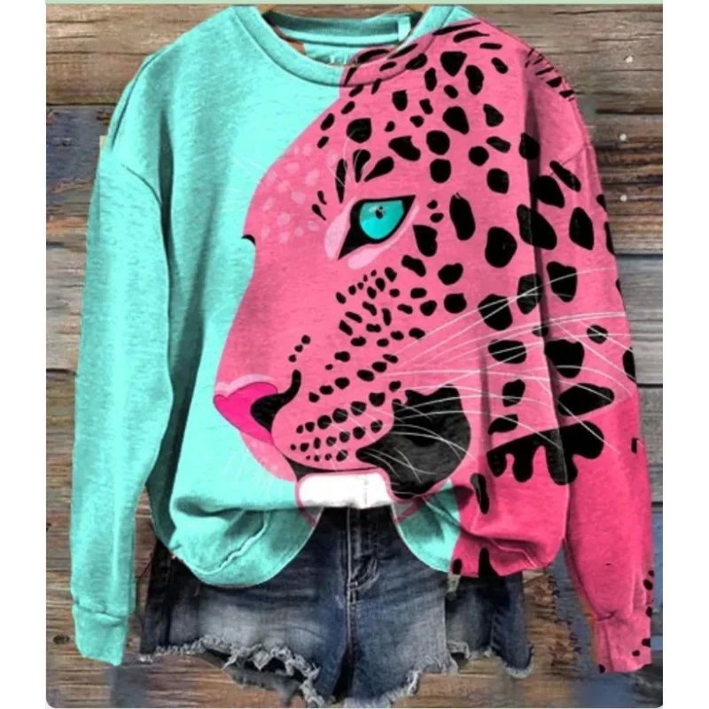 Round neck 3D animal tiger sweater women圆领3D动物老虎毛衣女