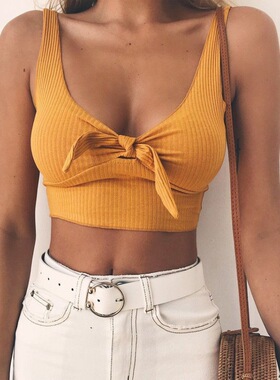women's fashion sexy bow wrap top   时尚性感蝴蝶结裹胸上衣女