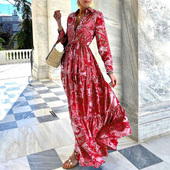 Woman Femme Summer Beach Dresses Robe 2021 Pleated 女士长裙