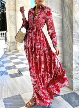 Dresses Woman Summer 2021 Beach Pleated Robe Femme 女士长裙