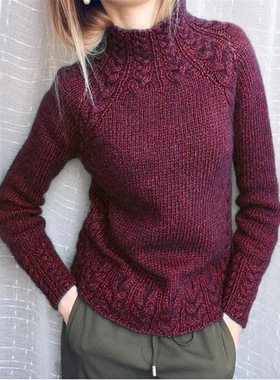 Sweater Solid Color ma hua wen Sweater Knit Sweater Women's
