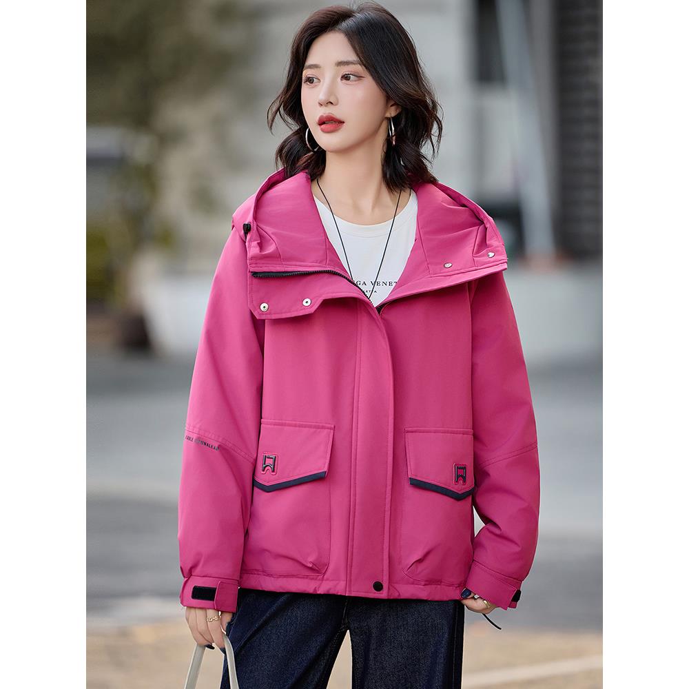 JOYIASS时尚连帽派克服女2025冬季新款洋气休闲小个子加厚衣夹外