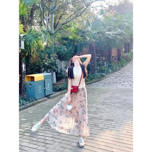 针织T恤女上衣碎花半身 RIERAKATTERLLG2025夏季 新款 气质时尚 短袖