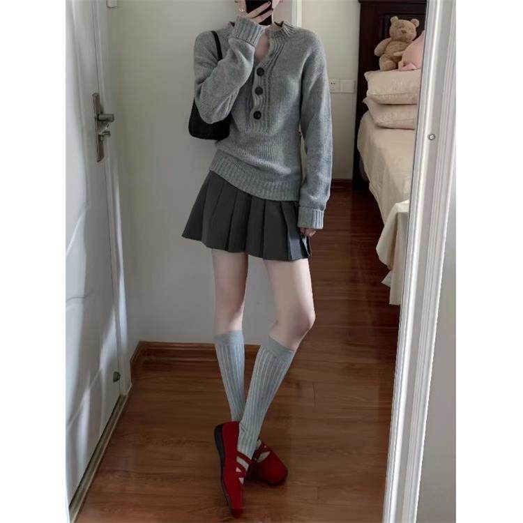 JOYIASS早秋韩系穿搭小香风套装裙女秋季chic别致针织衫上衣百褶