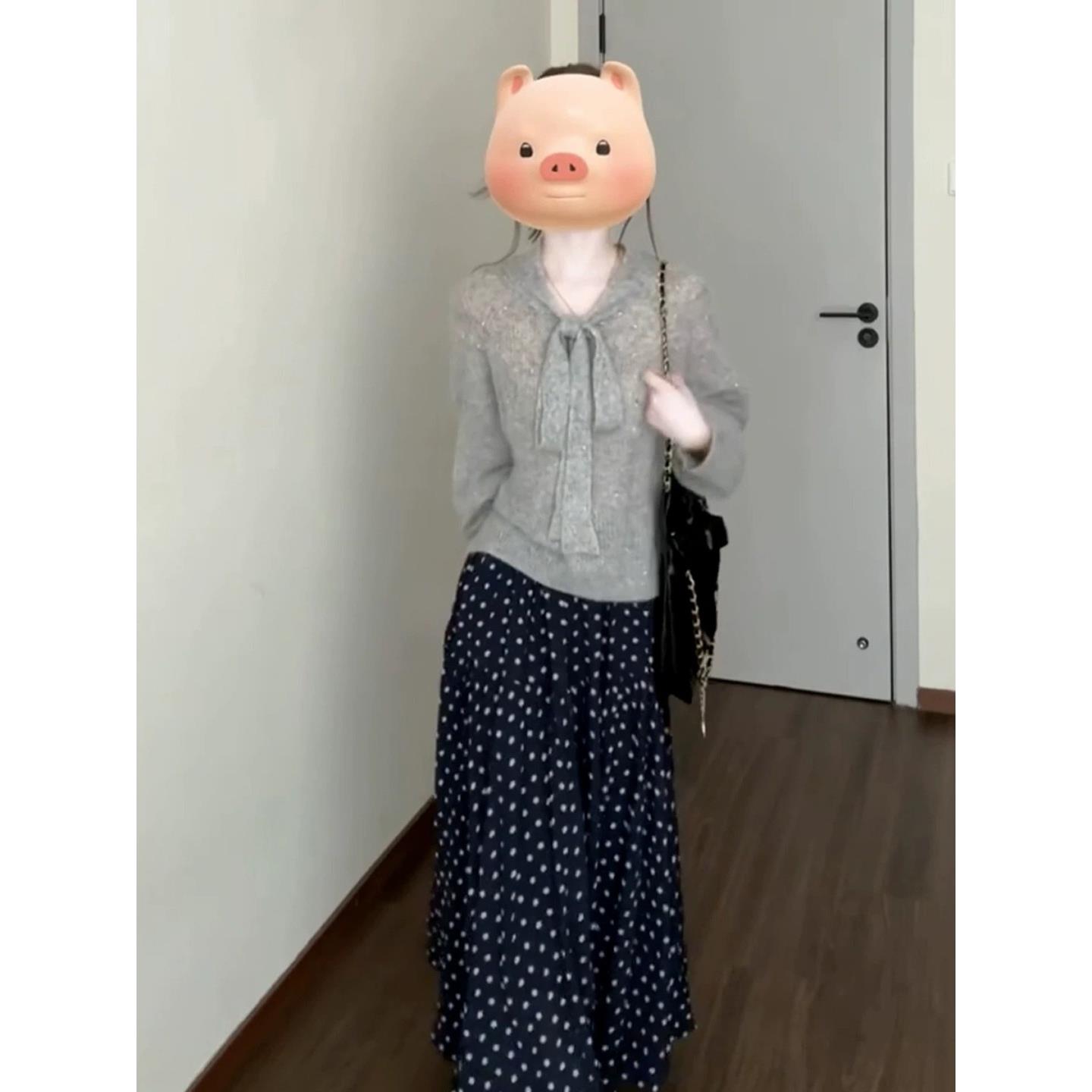 JOYIASS韩系ootd穿搭独特漂亮针织套装裙女秋冬巨好看毛衣上衣半