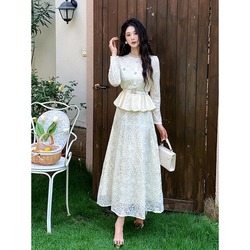 JOYIASS富家千金感小香风穿搭套装裙女秋冬长袖别致上衣漂亮半身