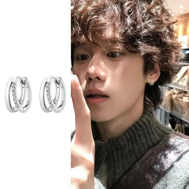 宣宁小众设计男士单只双环耳扣