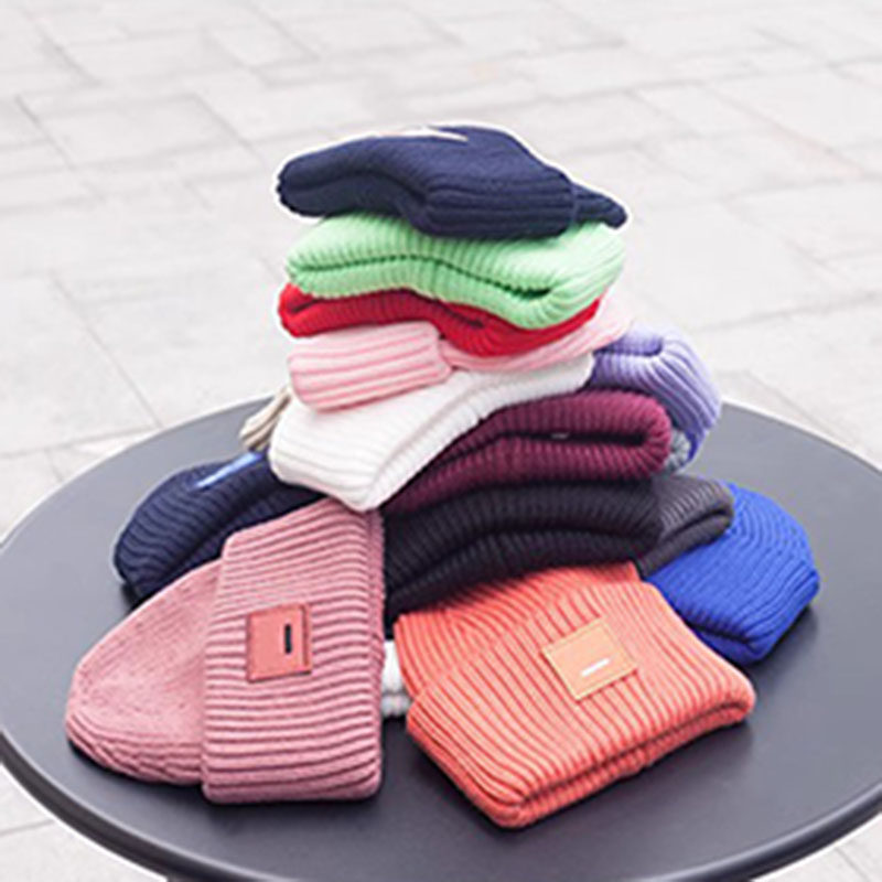 AC帽子女方块笑脸毛线帽冷女秋冬羊毛情侣潮明星同款ac针织帽子男